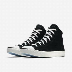 NIB Converse Jack Purcell Jack Mid Suede Black 157710C